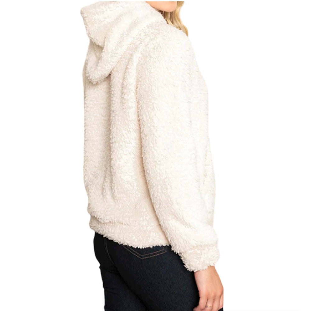Damen-Wintermantel aus Teddy-Sherpa-Fleece mit Fleecefutter