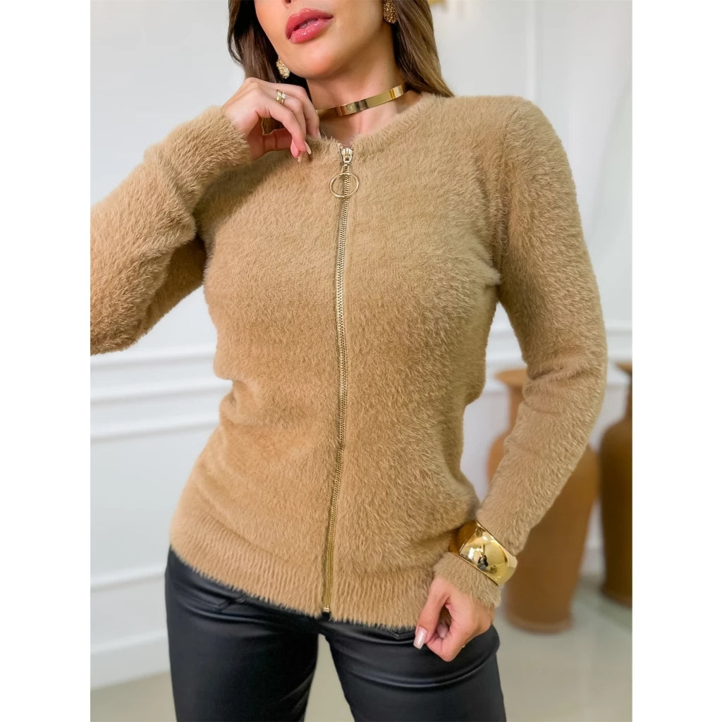 Damenpullover mit Reißverschluss