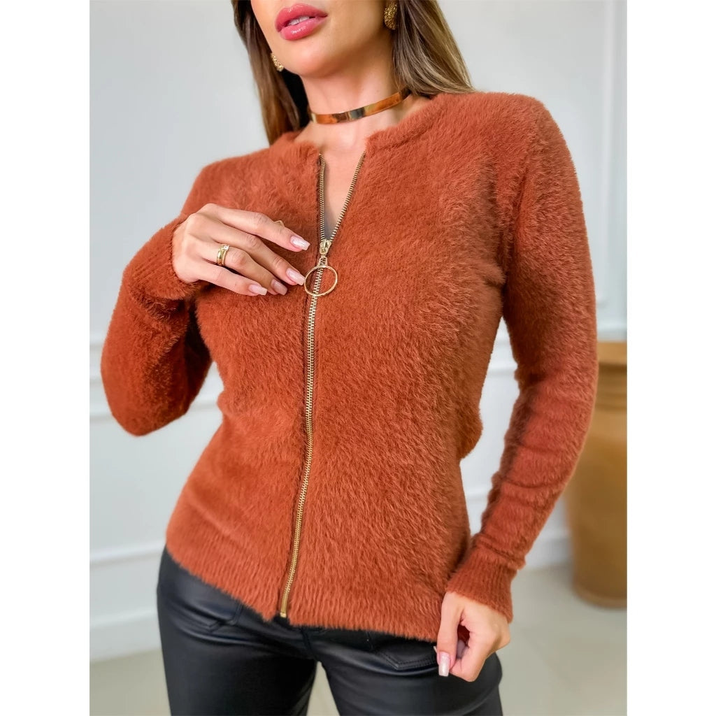 Damenpullover mit Reißverschluss