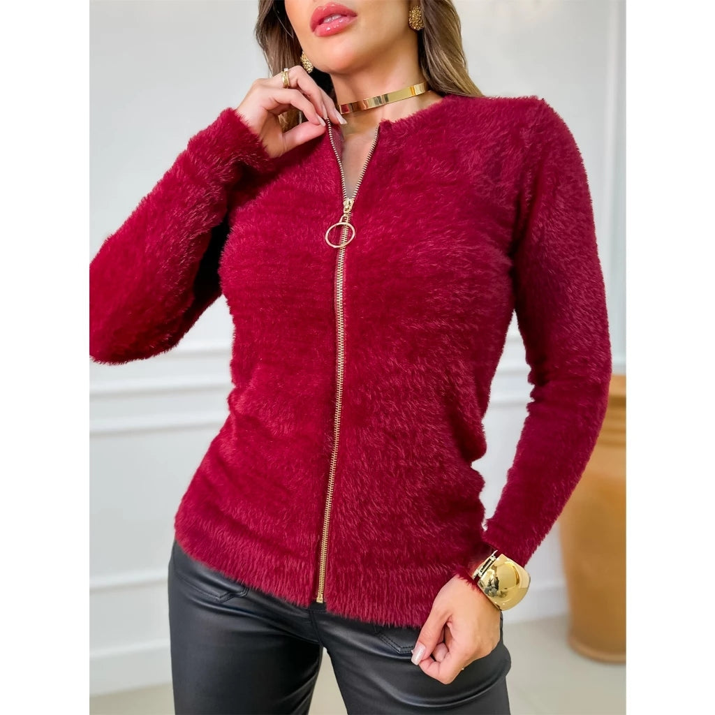 Damenpullover mit Reißverschluss