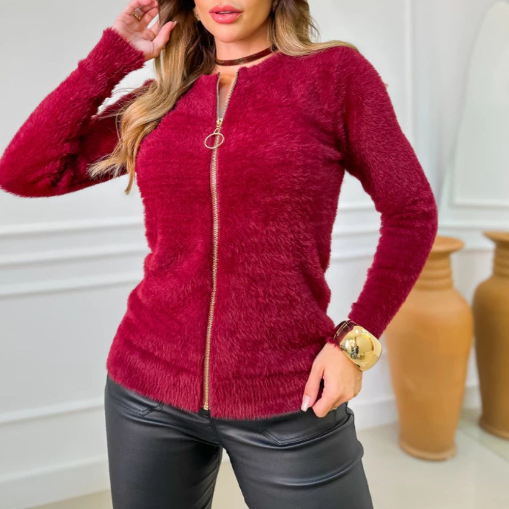 Damenpullover mit Reißverschluss